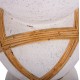 Διακοσμητικό βάζο δαπέδου "MAYNARD" από fiber cement/rattan σε χρώμα λευκό/φυσικό Φ32x62.5