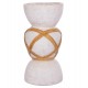 Διακοσμητικό βάζο δαπέδου "MAYNARD" από fiber cement/rattan σε χρώμα λευκό/φυσικό Φ32x62.5