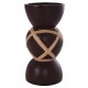 Διακοσμητικό βάζο δαπέδου "MAYNARD" από fiber cement/rattan σε χρώμα σοκολατί/φυσικό Φ32x62.5