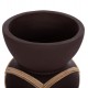 Διακοσμητικό βάζο δαπέδου "MAYNARD" από fiber cement/rattan σε χρώμα σοκολατί/φυσικό Φ27.5x50