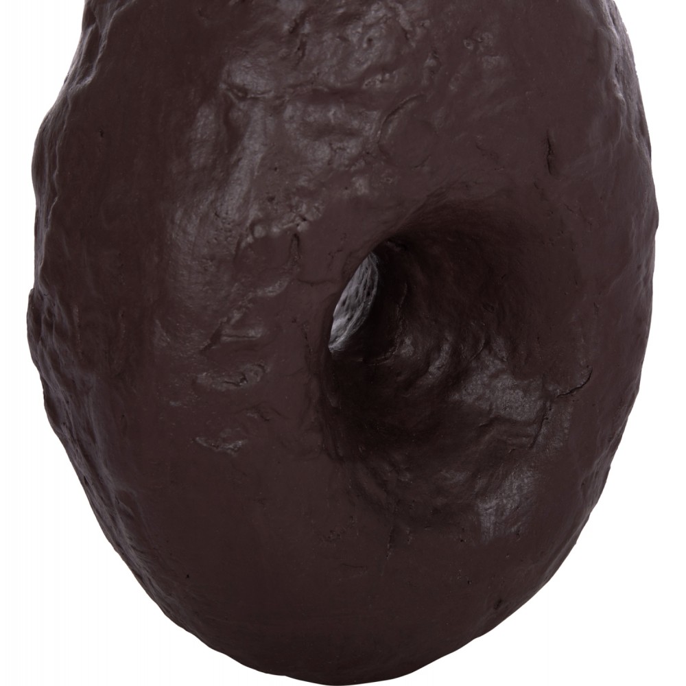 Επιτραπέζιο διακοσμητικό βάζο "NAMENTIS" από τερακότα σε χρώμα σοκολατί 22x13x28