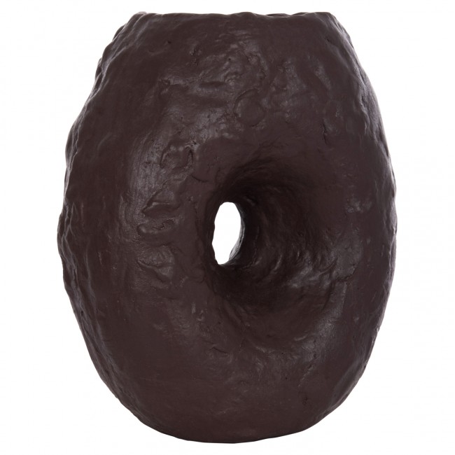 Επιτραπέζιο διακοσμητικό βάζο "NAMENTIS" από τερακότα σε χρώμα σοκολατί 22x13x28