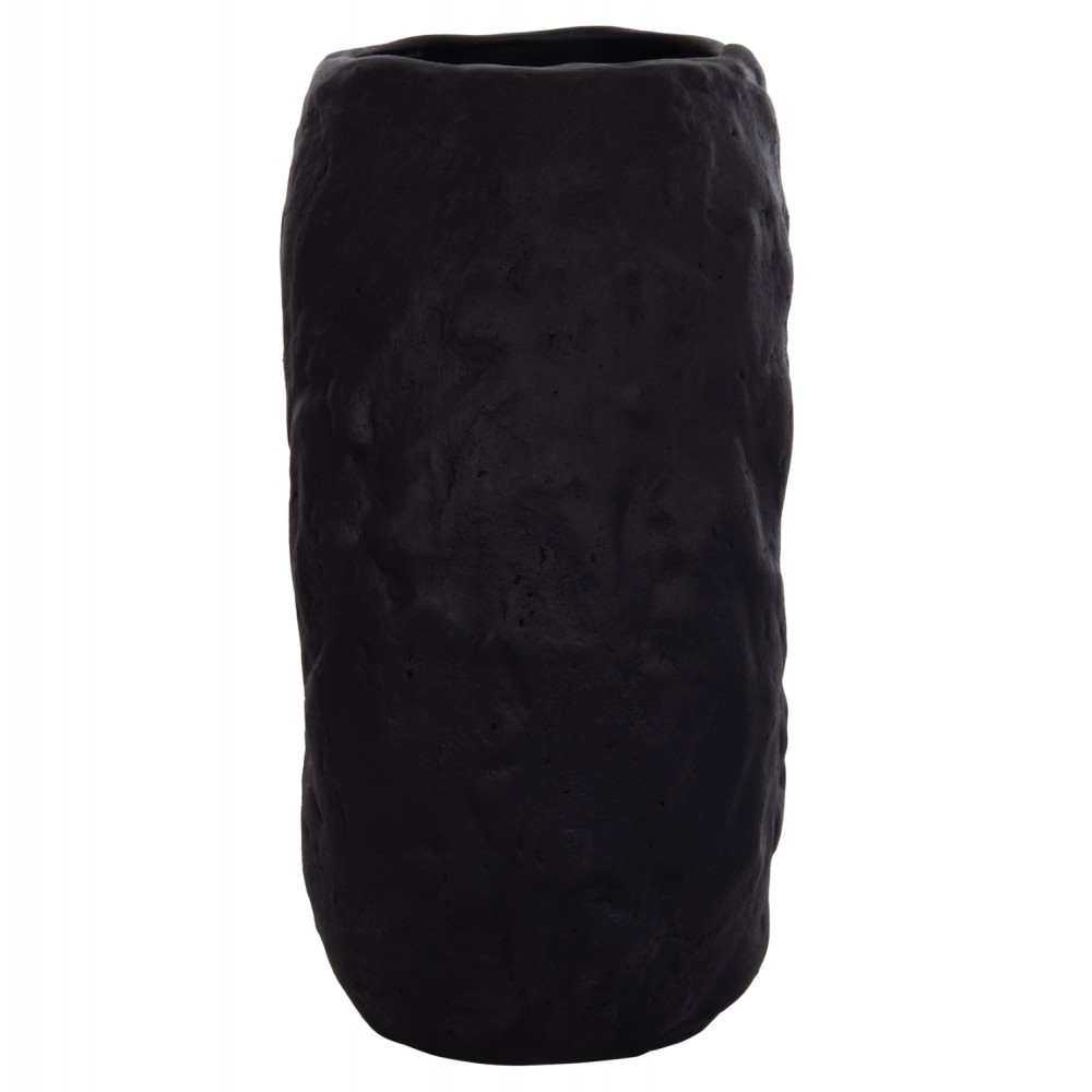 Επιτραπέζιο διακοσμητικό βάζο "NAMENTIS" από τερακότα σε χρώμα μαύρο 22x13x28