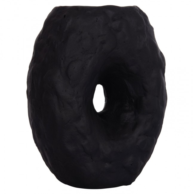 Επιτραπέζιο διακοσμητικό βάζο "NAMENTIS" από τερακότα σε χρώμα μαύρο 22x13x28