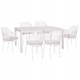 Σετ τραπεζαρία εξωτερικού χώρου "KRUM" 7τμχ από αλουμίνιο σε χρώμα λευκό 160-240x90x73