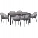 Σετ τραπεζαρία εξωτερικού χώρου "KRUM" 7τμχ από αλουμίνιο σε χρώμα σκούρο γκρι 160-240x90x73