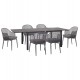 Σετ τραπεζαρία εξωτερικού χώρου "KRUM" 7τμχ από αλουμίνιο σε χρώμα σκούρο γκρι 160-240x90x73