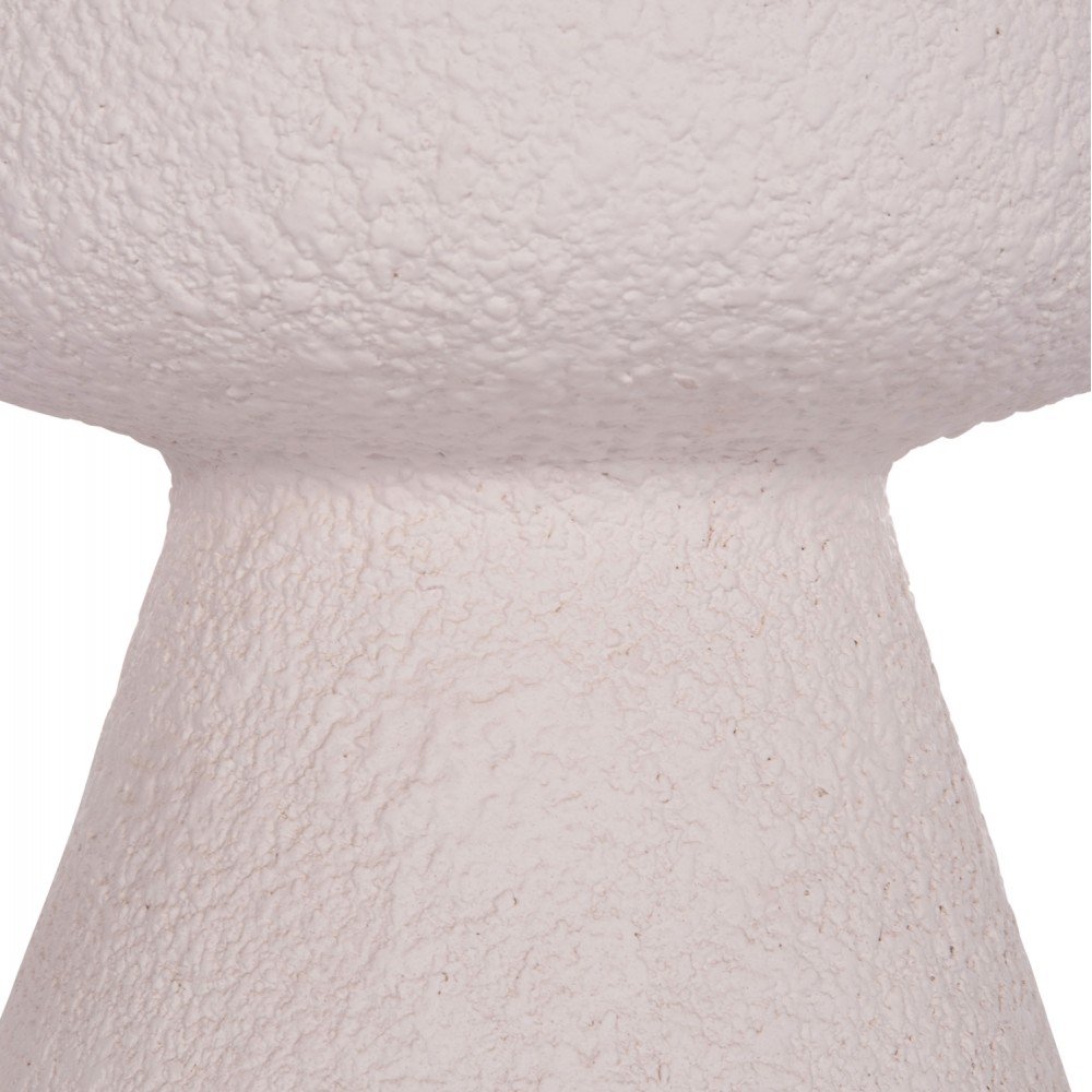 Σκαμπό βοηθητικό στρογγυλό "INTERON" από fiber cement σε χρώμα λευκό Φ34x39