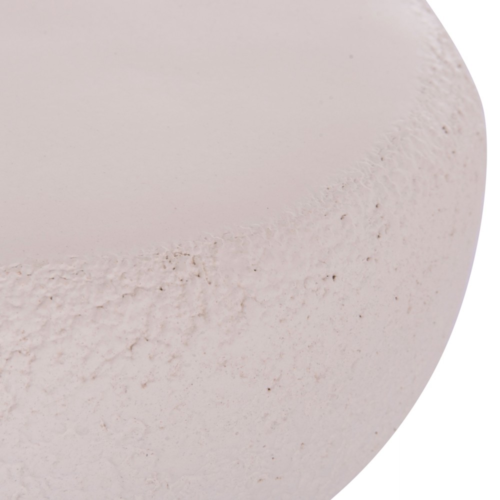 Σκαμπό βοηθητικό στρογγυλό "INTERON" από fiber cement σε χρώμα λευκό Φ34x39