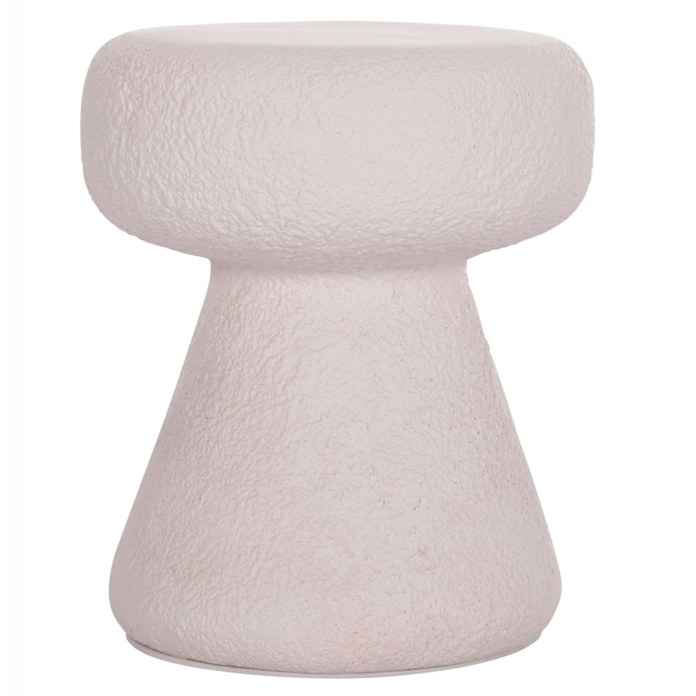 Σκαμπό βοηθητικό στρογγυλό "INTERON" από fiber cement σε χρώμα λευκό Φ34x39