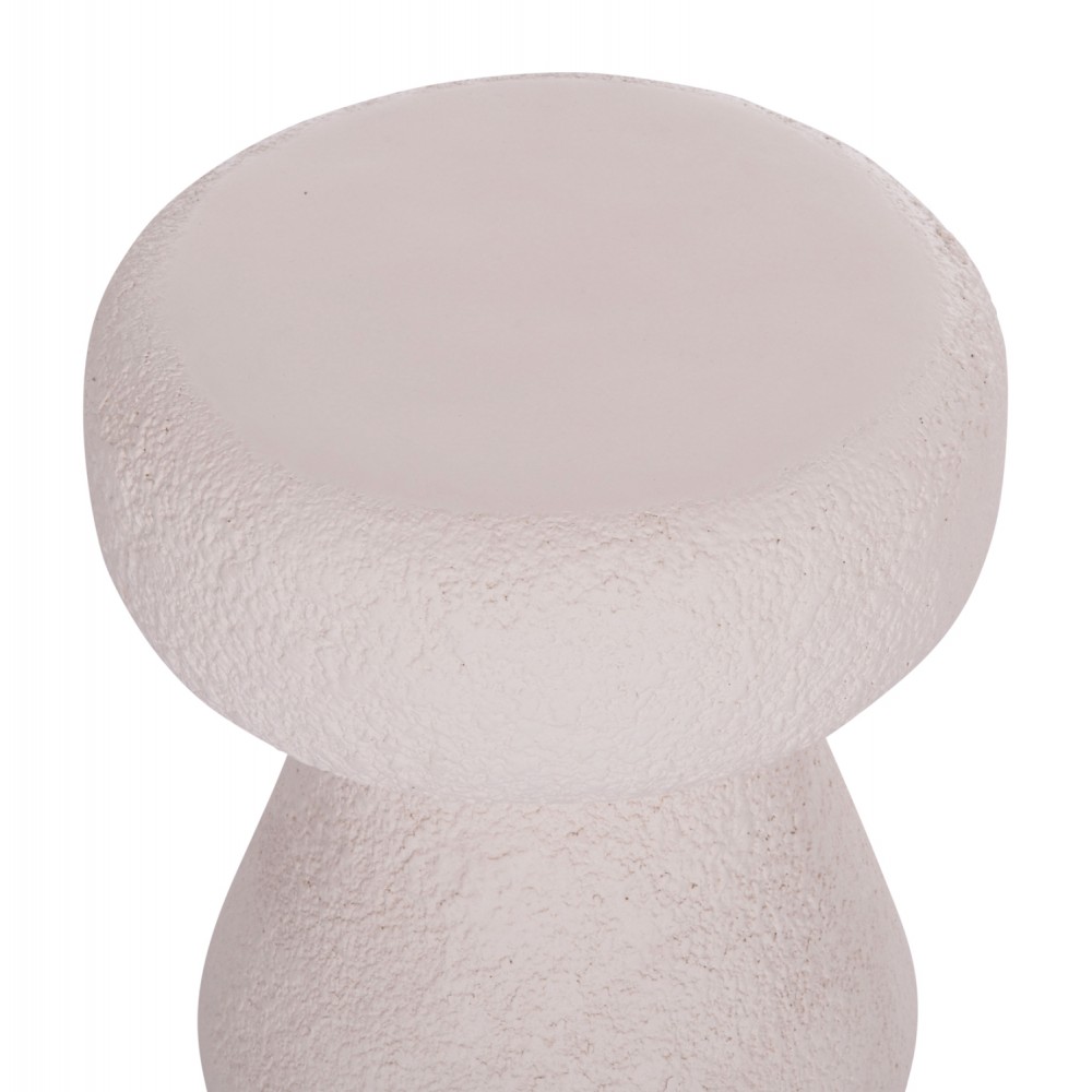 Σκαμπό βοηθητικό στρογγυλό "INTERON" από fiber cement σε χρώμα λευκό Φ34x39