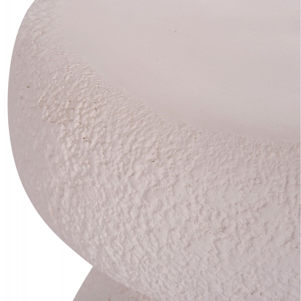 Σκαμπό βοηθητικό στρογγυλό "INTERON" από fiber cement σε χρώμα λευκό Φ34x39