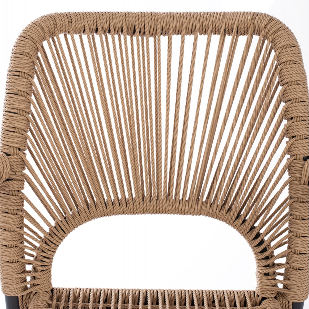 Σετ τραπεζαρία εξωτερικού χώρου "KRUM" 7τμχ από αλουμίνιο/rattan σε χρώμα γκρι/μπεζ 160-240x90x73