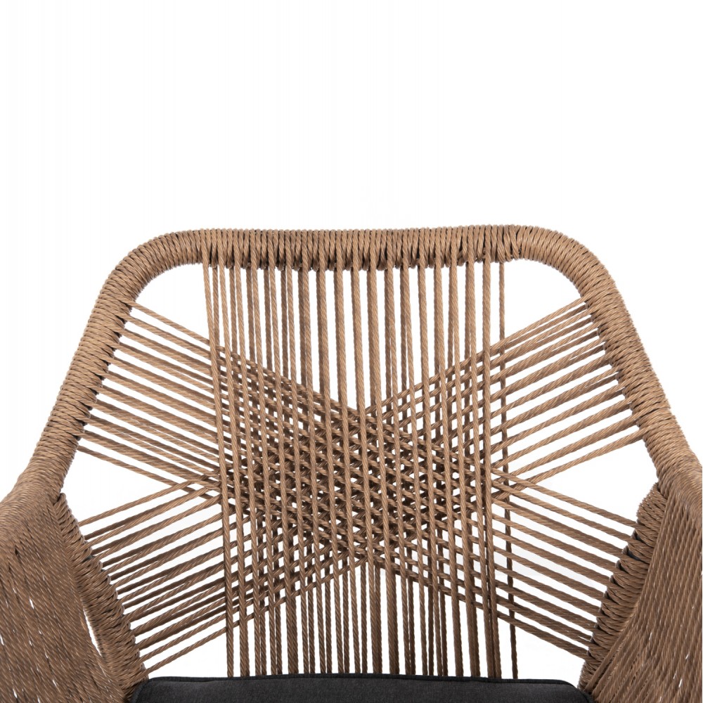 Σετ τραπεζαρίας "KRUM" 7τμχ από αλουμίνιο/p.e. rattan σε χρώμα σκούρο γκρι/μπεζ 160-240x90x73