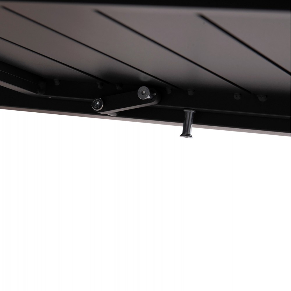 Σετ τραπεζαρίας εξωτερικού χώρου "KRUM' από αλουμίνιο/rattan σε χρώμα σκούρο γκρι 160-240x90x73