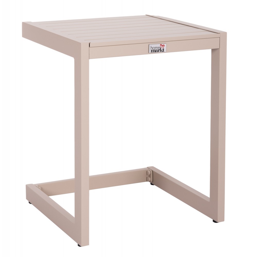 Τραπεζάκι ξαπλώστρας "BELLING" από αλουμίνιο σε χρώμα σαμπανί 42x43x53