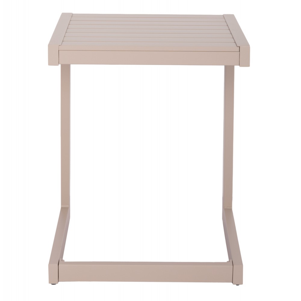 Τραπεζάκι ξαπλώστρας "BELLING" από αλουμίνιο σε χρώμα σαμπανί 42x43x53