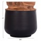 Διακοσμητικό βάζο δαπέδου "LINTER" από fiber cement/ξύλο σε χρώμα μαύρο/φυσικό Φ41x47
