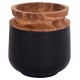 Διακοσμητικό βάζο δαπέδου "LINTER" από fiber cement/ξύλο σε χρώμα μαύρο/φυσικό Φ41x47