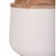 Διακοσμητικό βάζο δαπέδου "LINTER" από fiber cement/ξύλο σε χρώμα λευκό/φυσικό Φ41x47