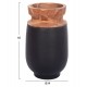 Διακοσμητικό βάζο δαπέδου "LINTER" από fiber cement/ξύλο σε χρώμα μαύρο/φυσικό Φ34x60