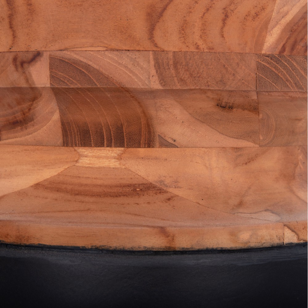 Διακοσμητικό βάζο δαπέδου "LINTER" από fiber cement/ξύλο σε χρώμα μαύρο/φυσικό Φ34x60