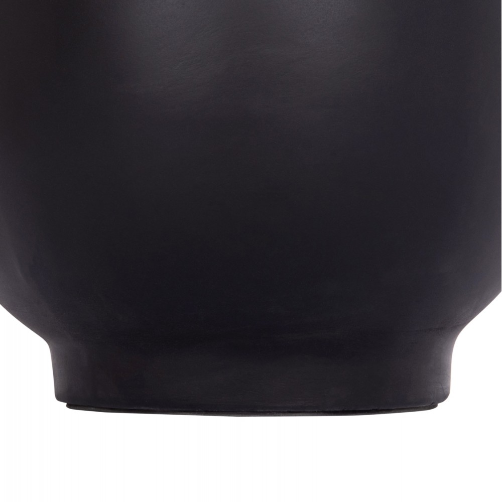 Διακοσμητικό βάζο δαπέδου "LINTER" από fiber cement/ξύλο σε χρώμα μαύρο/φυσικό Φ34x60