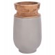 Διακοσμητικό βάζο δαπέδου "LINTER" από fiber cement/ξύλο σε χρώμα γκρι/φυσικό Φ34x60
