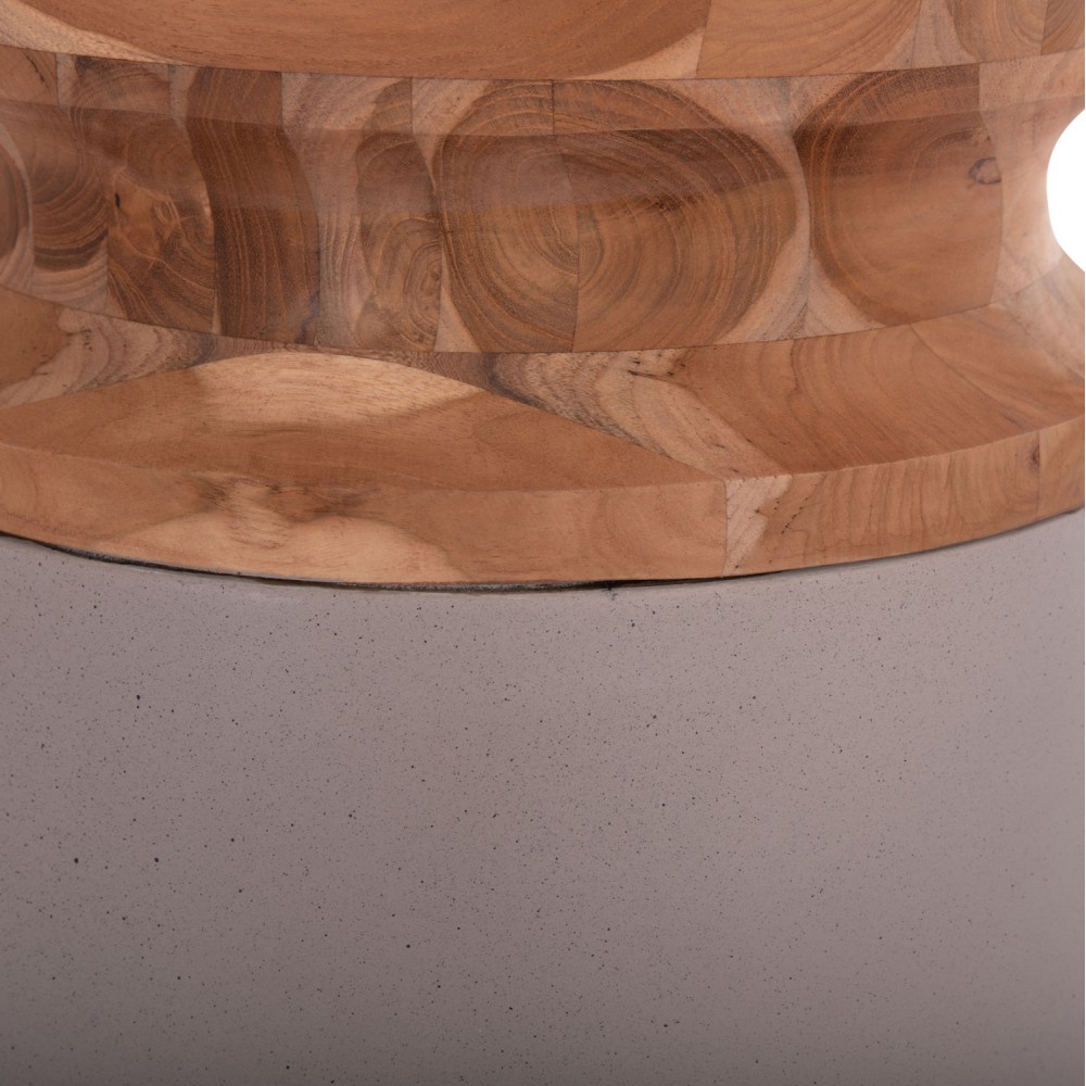 Διακοσμητικό βάζο δαπέδου "LINTER" από fiber cement/ξύλο σε χρώμα γκρι ματ/φυσικό Φ34x60