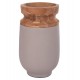 Διακοσμητικό βάζο δαπέδου "LINTER" από fiber cement/ξύλο σε χρώμα γκρι ματ/φυσικό Φ34x60