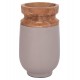 Διακοσμητικό βάζο δαπέδου "LINTER" από fiber cement/ξύλο σε χρώμα γκρι ματ/φυσικό Φ34x60
