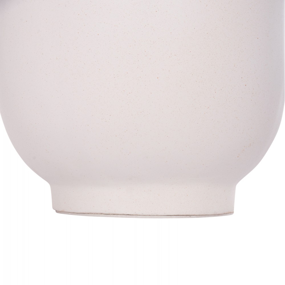 Διακοσμητικό βάζο δαπέδου "LINTER" από fiber cement/ξύλο σε χρώμα λευκό/φυσικό Φ34x60