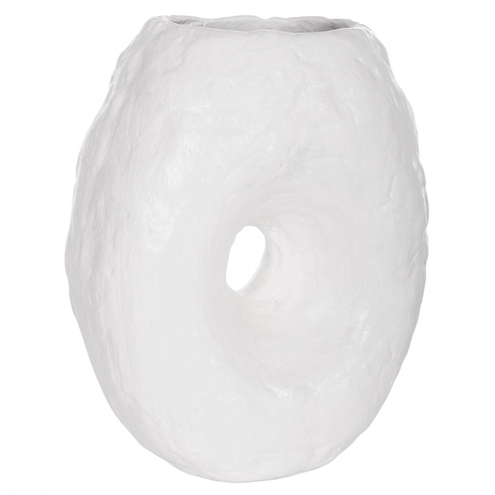Επιτραπέζιο διακοσμητικό βάζο "NAMENTIS" από τερακότα σε χρώμα λευκό 22x13x28