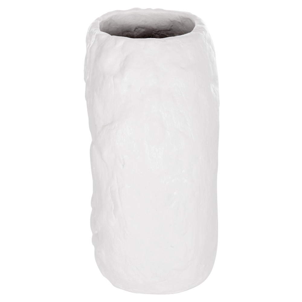 Επιτραπέζιο διακοσμητικό βάζο "NAMENTIS" από τερακότα σε χρώμα λευκό 22x13x28