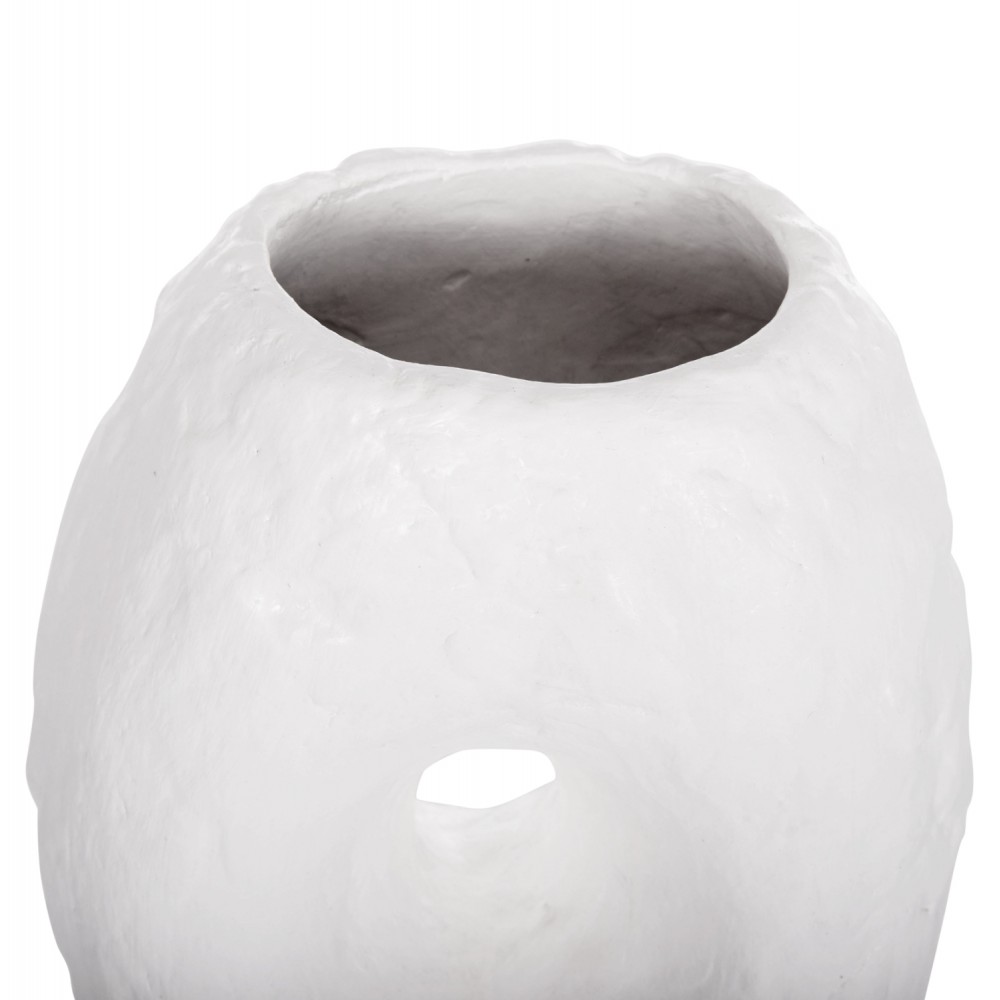 Επιτραπέζιο διακοσμητικό βάζο "NAMENTIS" από τερακότα σε χρώμα λευκό 22x13x28