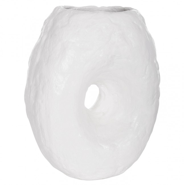 Επιτραπέζιο διακοσμητικό βάζο "NAMENTIS" από τερακότα σε χρώμα λευκό 22x13x28