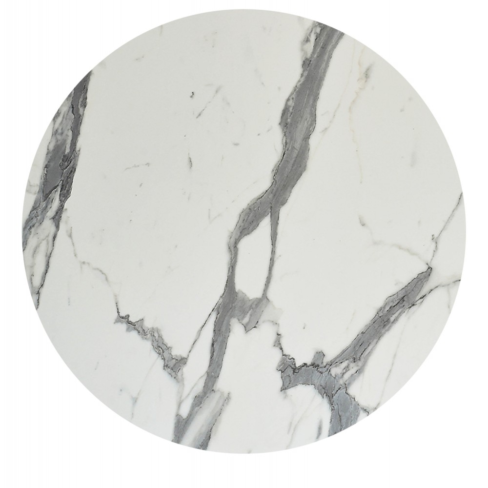 Επιφάνεια τραπεζιού στρογγυλή από HPL σε χρώμα λευκό μαρμάρου Φ120
