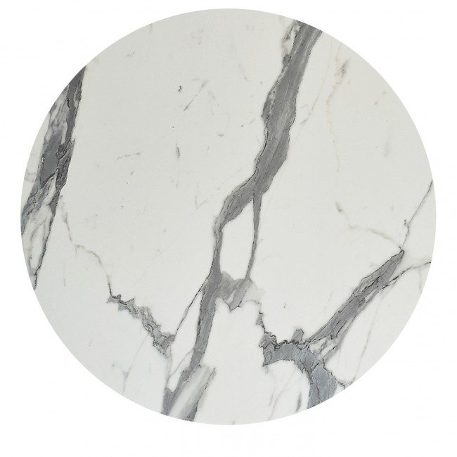 Επιφάνεια τραπεζιού στρογγυλή από HPL σε χρώμα λευκό μαρμάρου Φ120