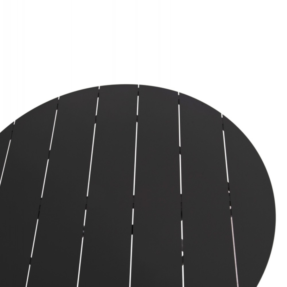 Σετ τραπεζαρίας "BERG" 5τμχ από αλουμίνιο/rattan σε χρώμα σκούρο γκρι/μπεζ Φ126x74