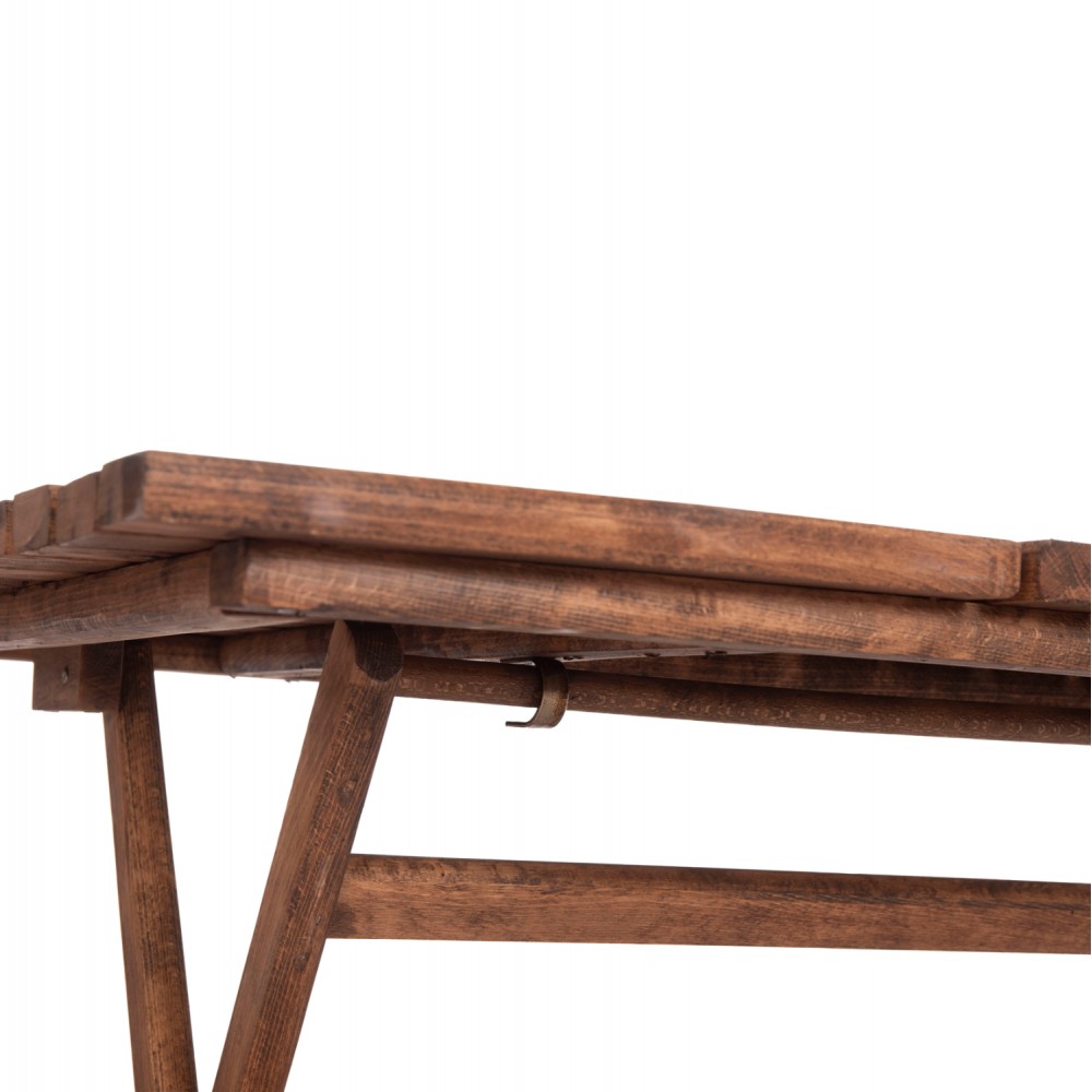 Σετ τραπεζαρίας "ΛΗΜΝΟΣ" 5τμχ από ξύλο οξιάς/textilene σε χρώμα καρυδί/εκρού 120x80x75