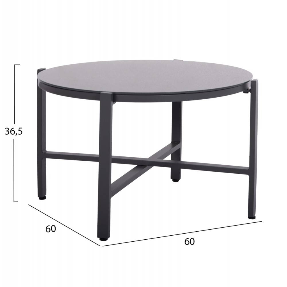 Σετ σαλόνι εξωτερικού χώρου "JULIETTE" 4τμχ από αλουμίνιο/textilene σε χρώμα γκρι Φ60x36.5