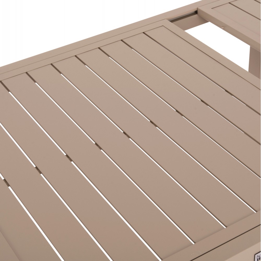 Σετ τραπεζαρίας "KRUM" 7τμχ από αλουμίνιο σε χρώμα καπουτσίνο/σαμπανί 160-240x90x73