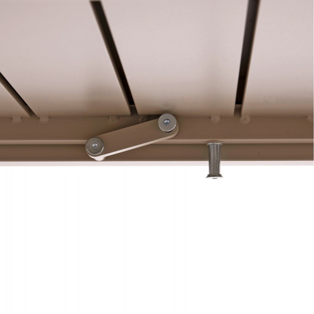 Σετ τραπεζαρίας "KRUM" 7τμχ από αλουμίνιο σε χρώμα καπουτσίνο/σαμπανί 160-240x90x73