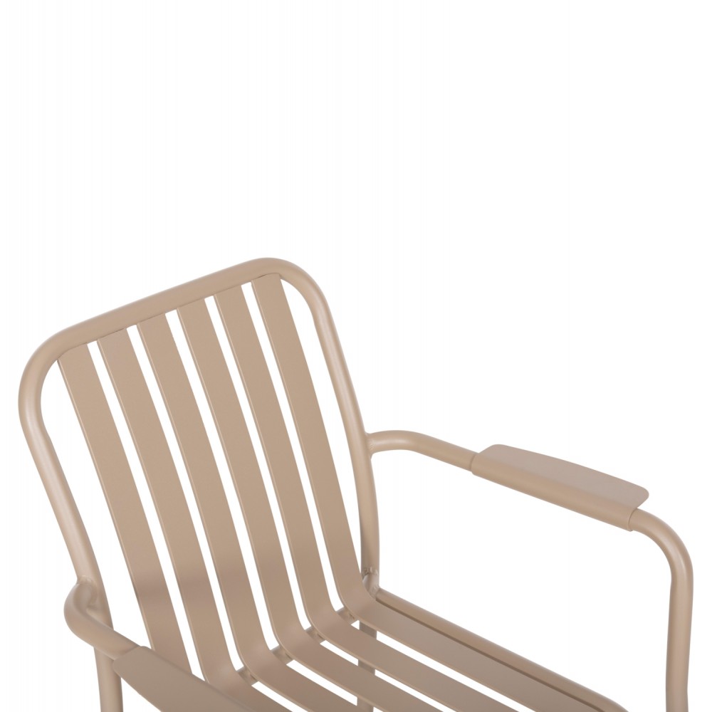 Σετ τραπεζαρίας "KRUM" 7τμχ από αλουμίνιο σε χρώμα καπουτσίνο/σαμπανί 160-240x90x73