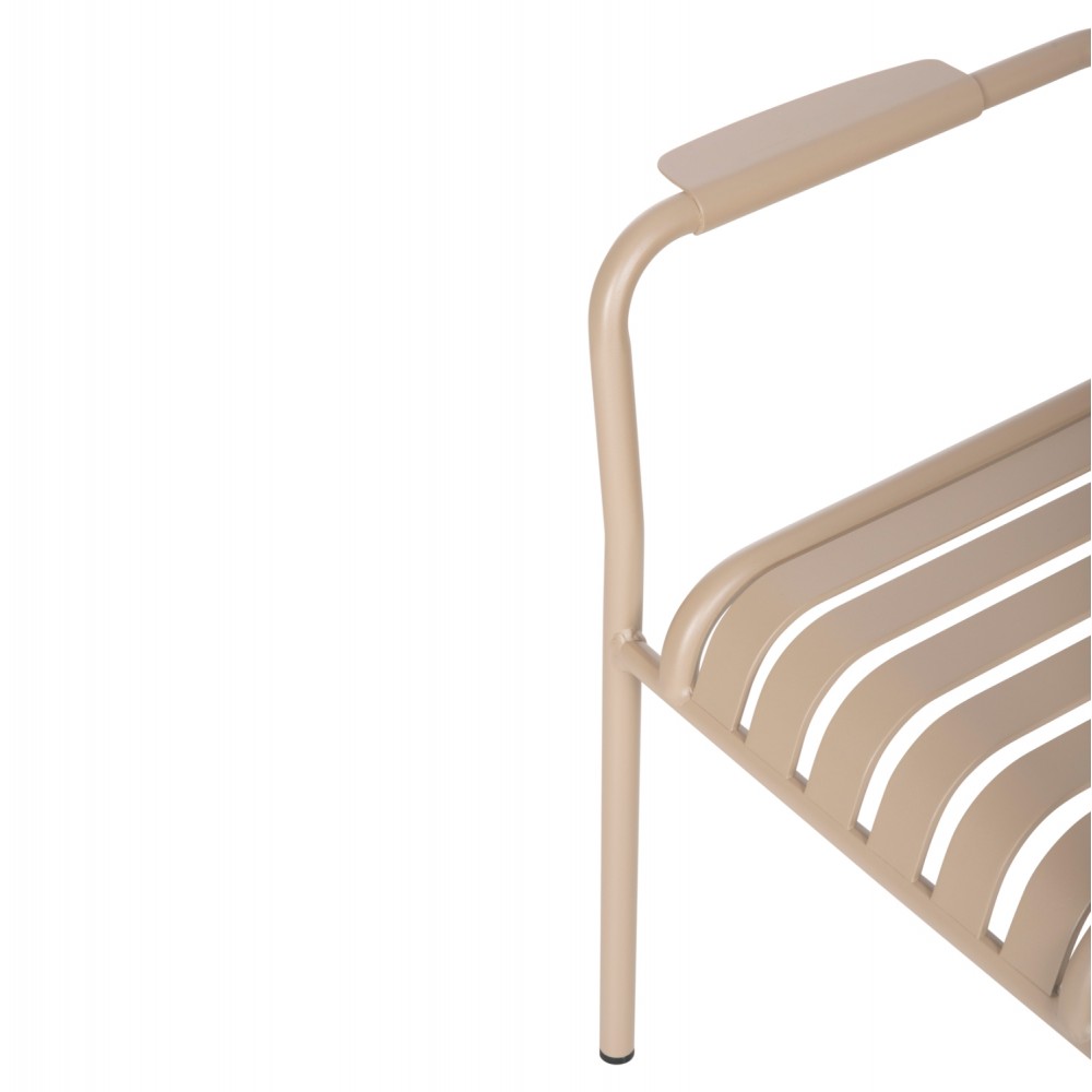 Σετ τραπεζαρίας "KRUM" 7τμχ από αλουμίνιο σε χρώμα καπουτσίνο/σαμπανί 160-240x90x73