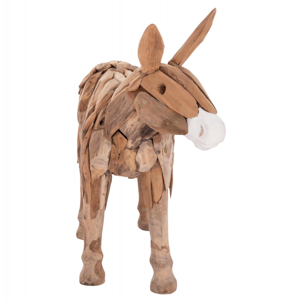 Διακοσμητικό γαϊδουράκι από ξύλο teak σε χρώμα φυσικό 103x33x99.5