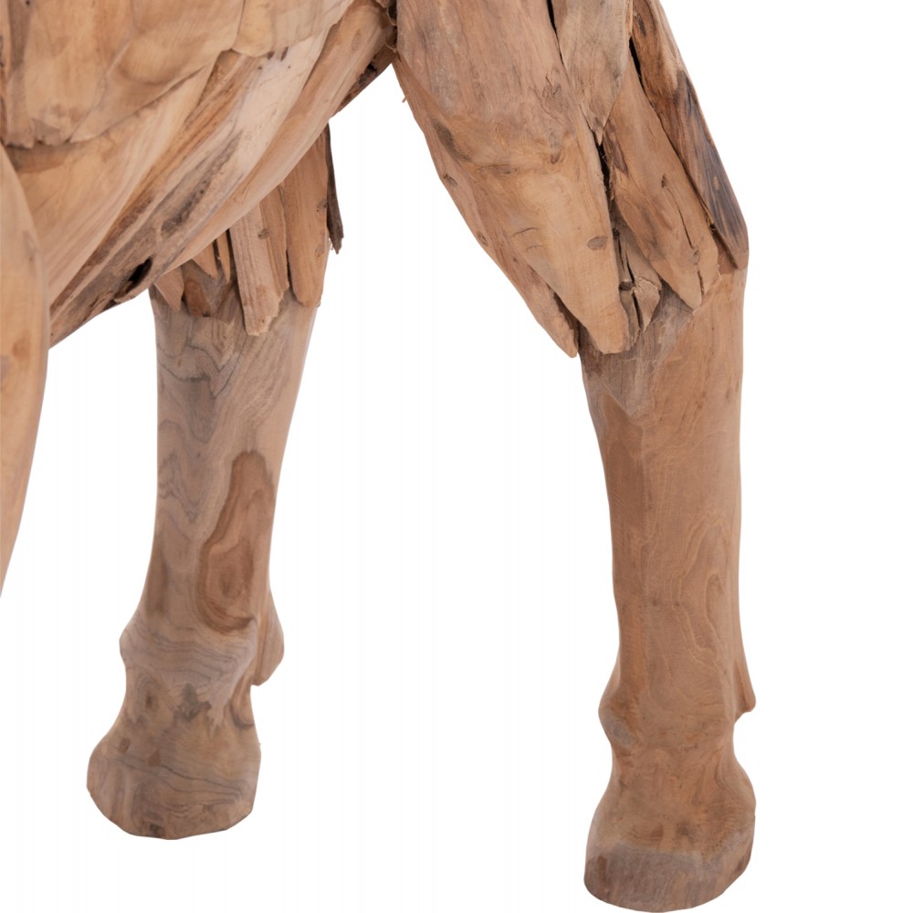 Διακοσμητικό γαϊδουράκι από ξύλο teak σε χρώμα φυσικό 103x33x99.5