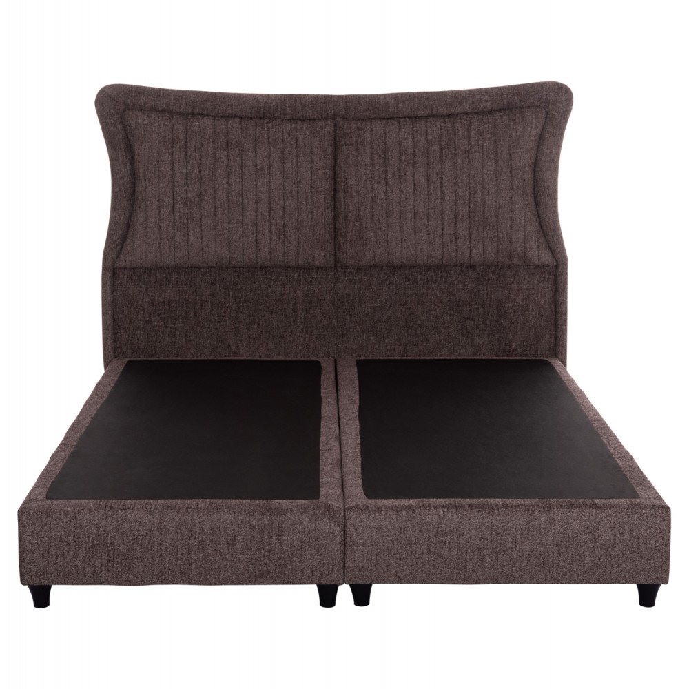 Κρεβάτι διπλό "NESTOR" από ύφασμα μπουκλέ σε χρώμα καφέ 160x200