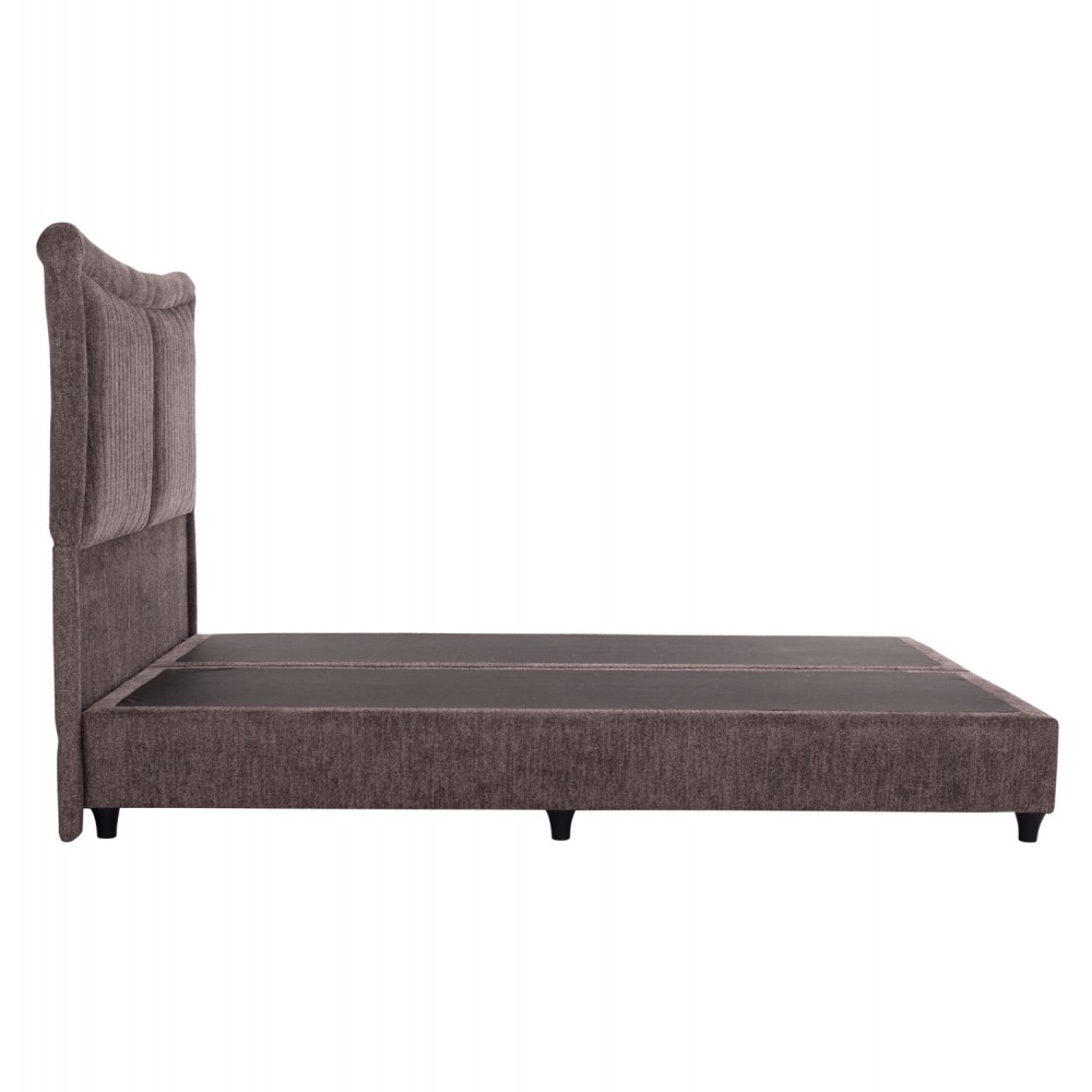 Κρεβάτι διπλό "NESTOR" από ύφασμα μπουκλέ σε χρώμα καφέ 160x200