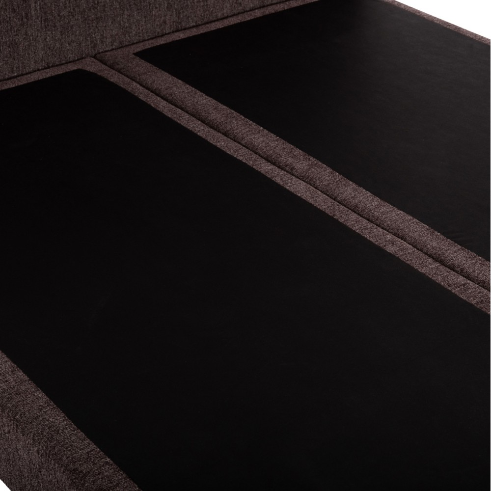 Κρεβάτι διπλό "NESTOR" από ύφασμα μπουκλέ σε χρώμα καφέ 160x200